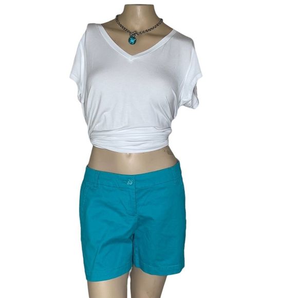 Crown & Ivy sz 2 teal shorts - Picture 10 of 16